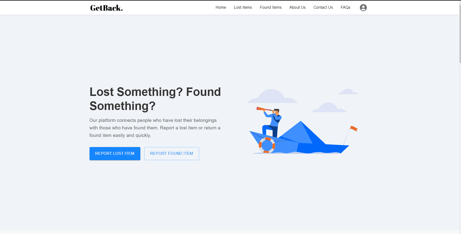 GetBack - Lost & Found Community Platform - Project screenshot